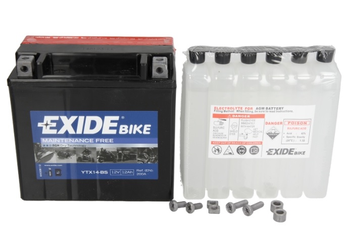 BATTERIA MOTO 10AH 150A(EN) AGM 12V 150X87X130 EXIDE